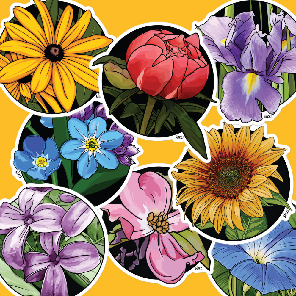 Circle Flower Stickers
