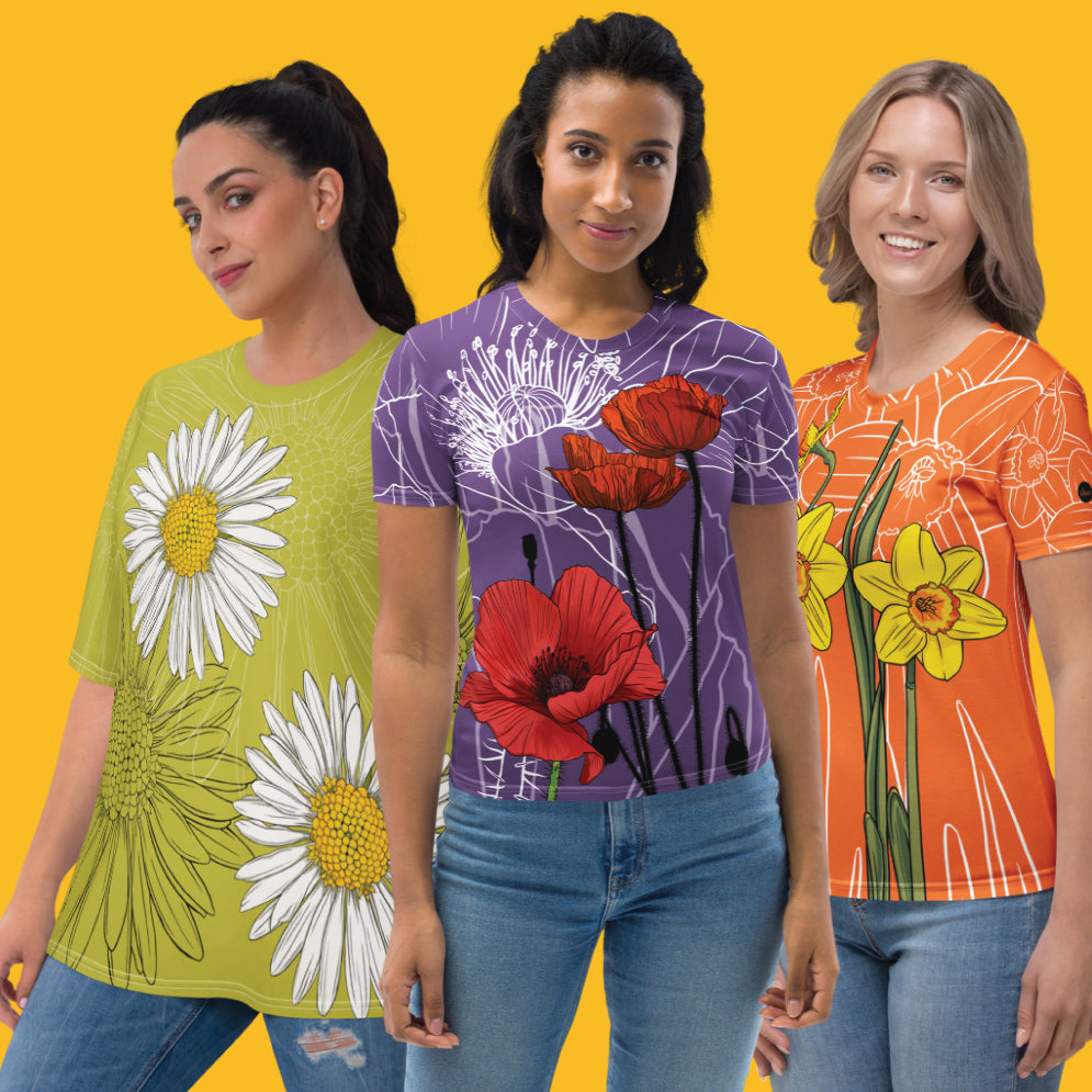 All Over Print Birth Month Flower Tshirts