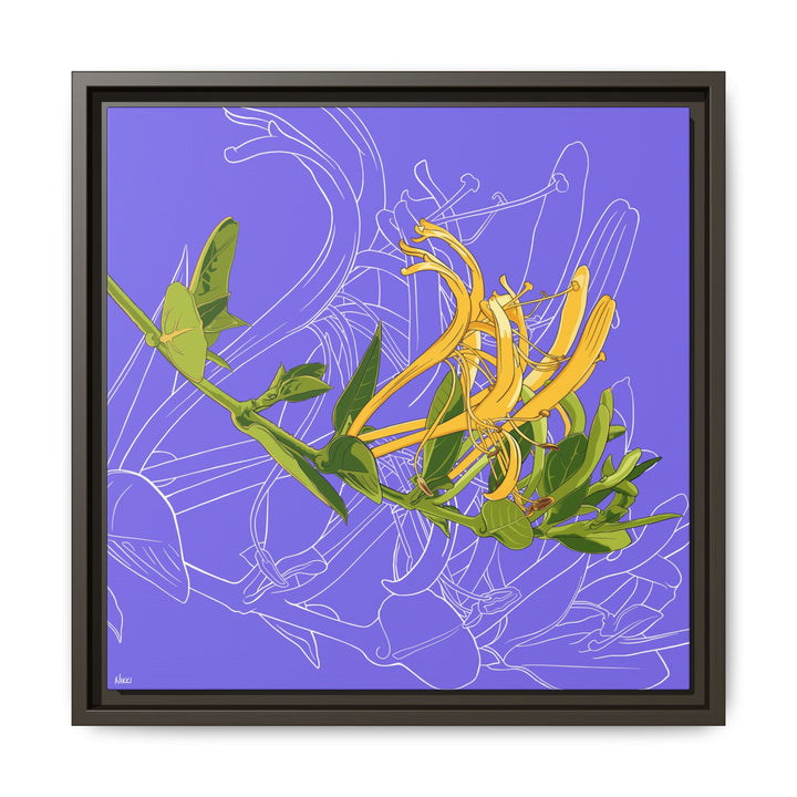 Honeysuckle: June Birth Month Flower — Framed Canvas Print Wall Art