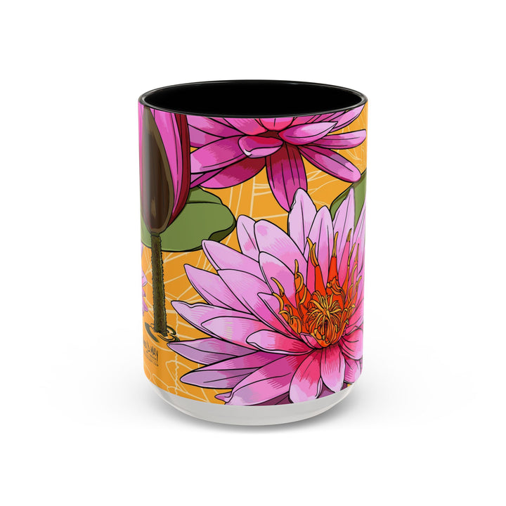 Pink Water Lily Ceramic Coffee Mug – July Birth Month Flower