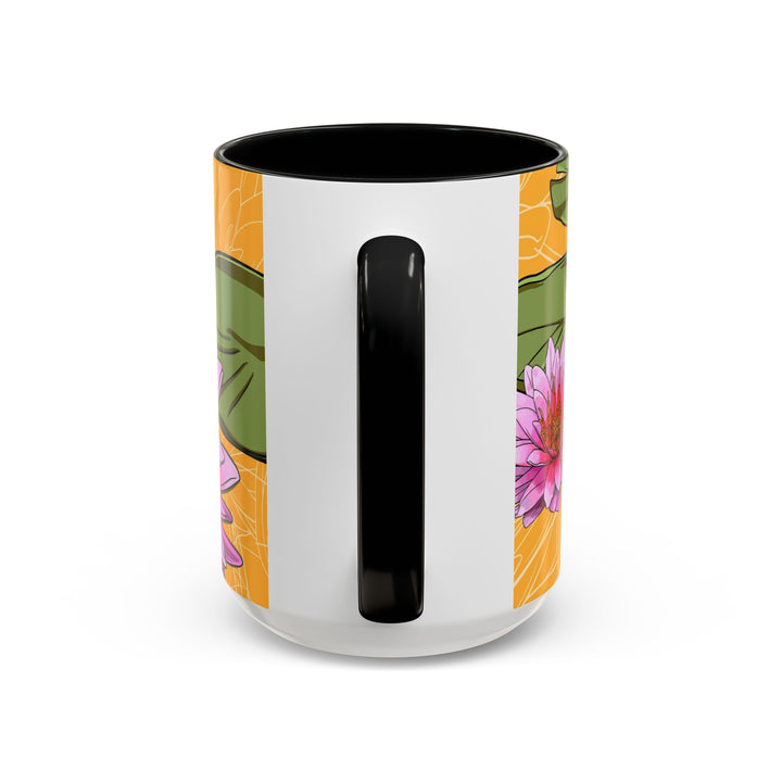 Pink Water Lily Ceramic Coffee Mug – July Birth Month Flower