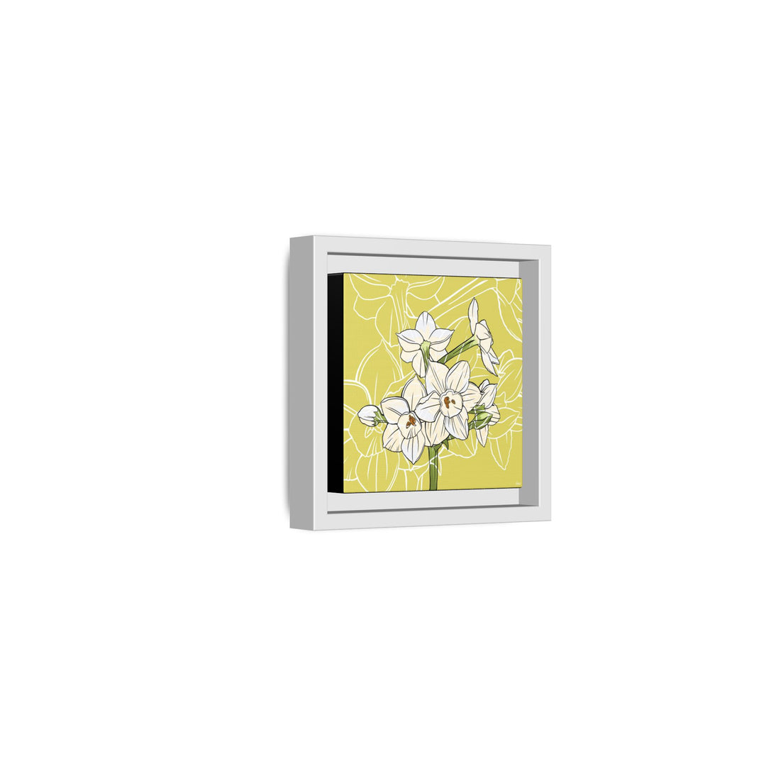 Paperwhite: December Birth Month Flower — Framed Canvas Print Wall Art
