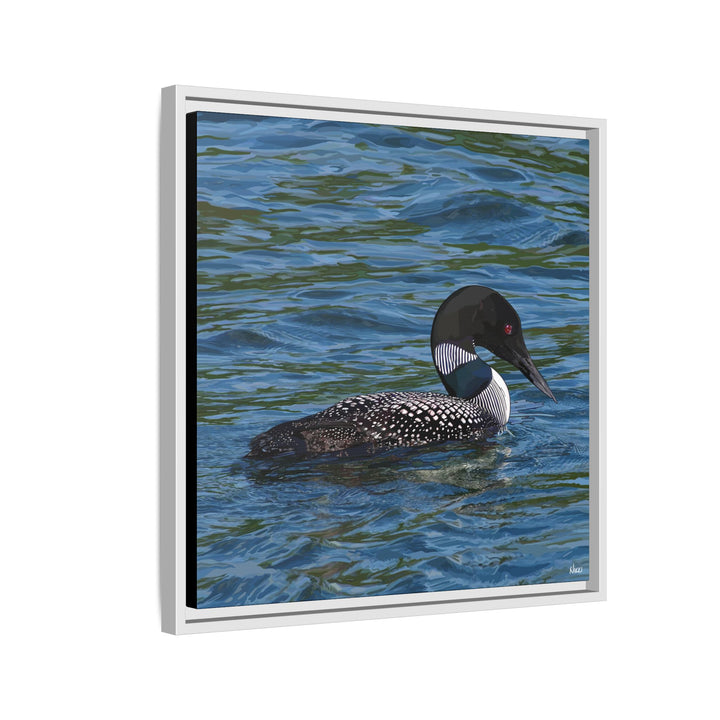 Common Loon: Minnesota State Bird — Framed Canvas Print Wall Art
