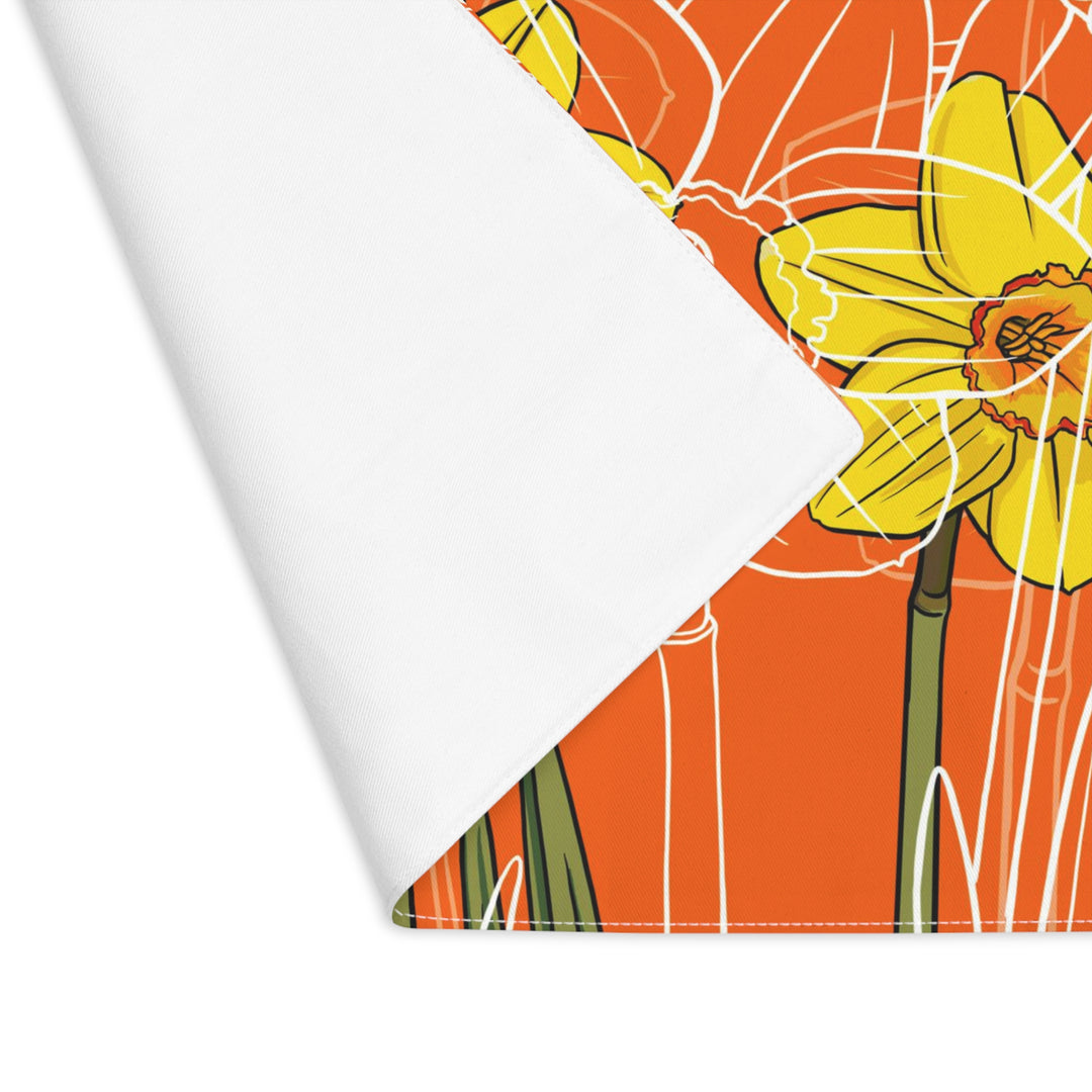 Daffodil Cotton Twill Placemat — March Birth Month Flower