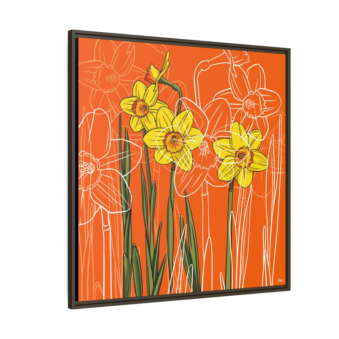 Daffodil: March Birth Month Flower — Framed Canvas Print Wall Art