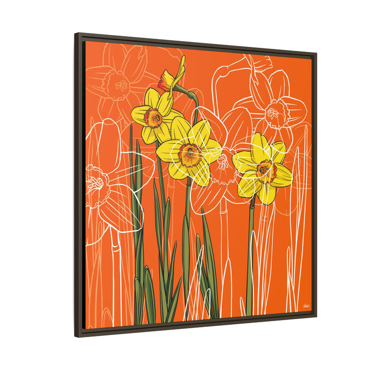 Daffodil: March Birth Month Flower — Framed Canvas Print Wall Art