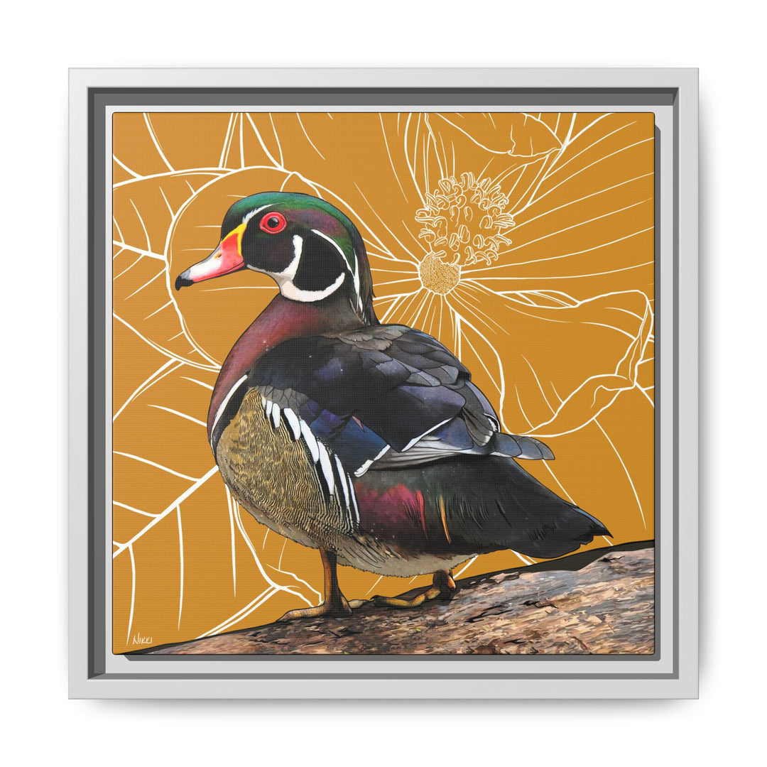 Wood Duck: Mississippi State Bird — Framed Canvas Print Wall Art