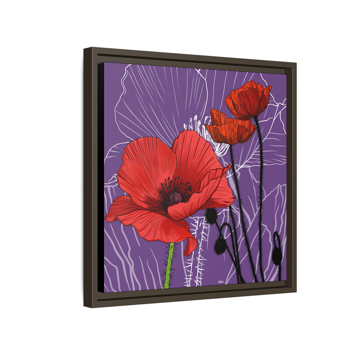 Poppy: August Birth Month Flower — Framed Canvas Print Wall Art