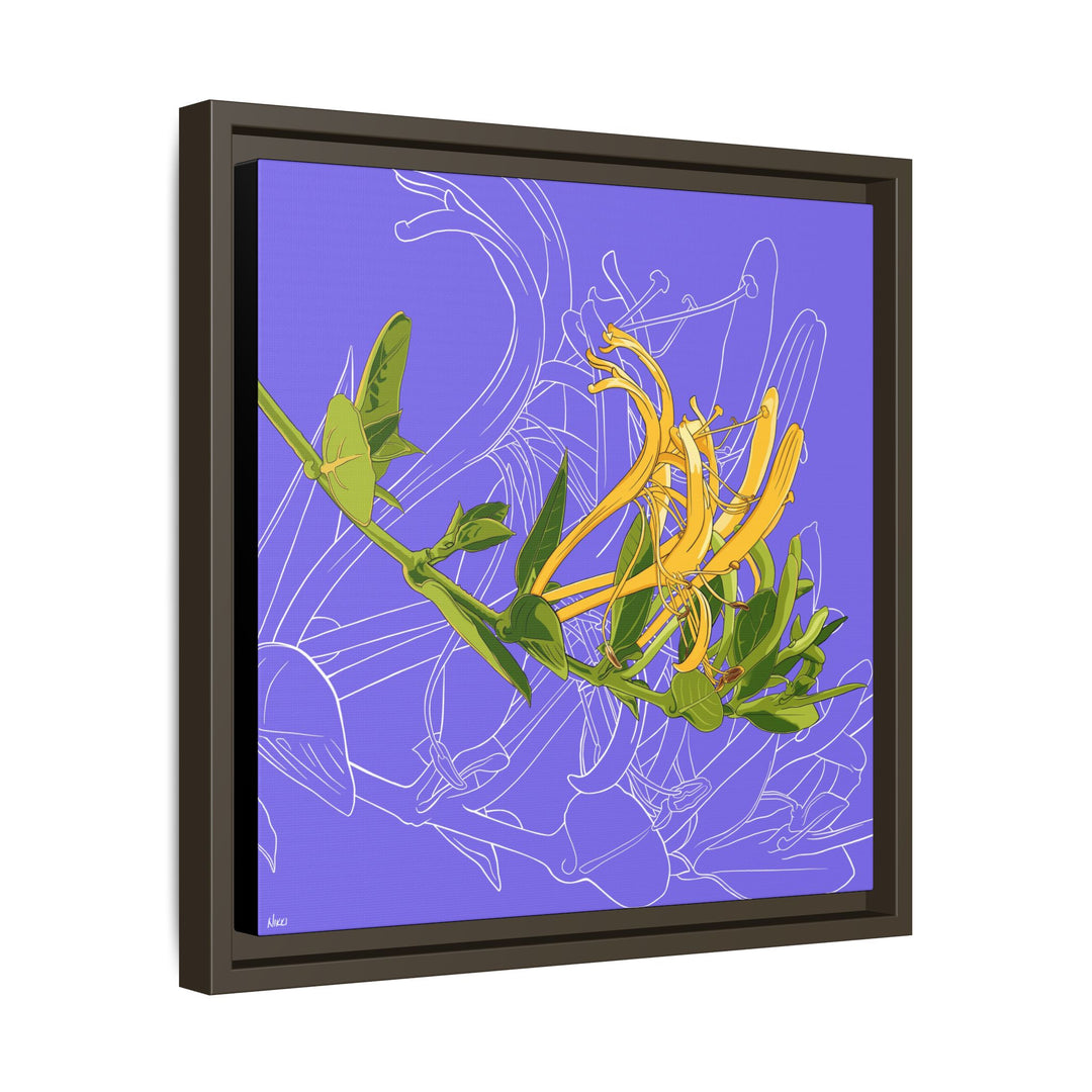 Honeysuckle: June Birth Month Flower — Framed Canvas Print Wall Art
