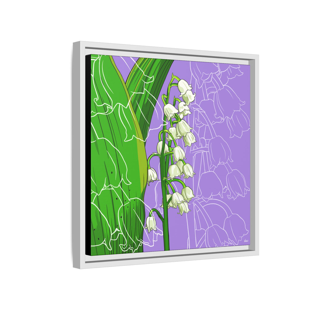 Lily of the Valley: May Birth Month Flower — Framed Canvas Print Wall Art