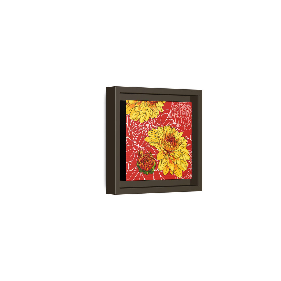 Chrysanthemum: November Birth Month Flower — Framed Canvas Print Wall Art