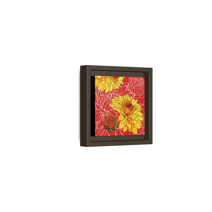 Chrysanthemum: November Birth Month Flower — Framed Canvas Print Wall Art