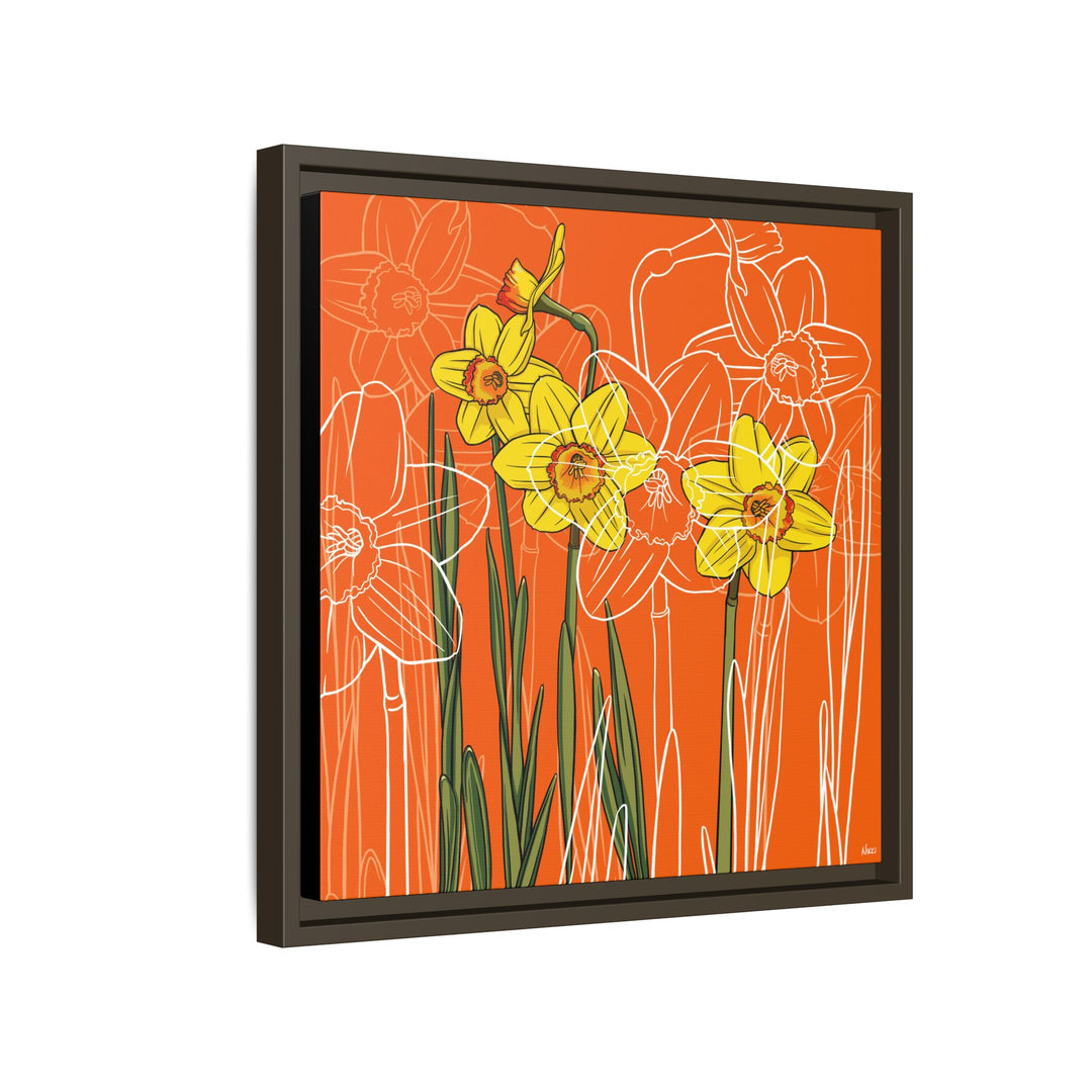 Daffodil: March Birth Month Flower — Framed Canvas Print Wall Art