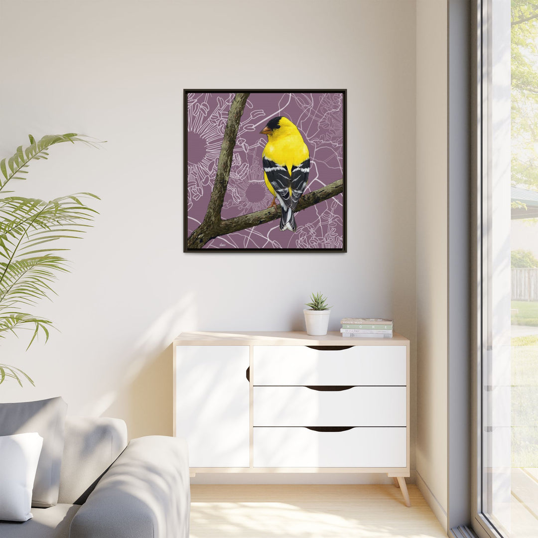 Goldfinch: Washington State Bird — Framed Canvas Print Wall Art