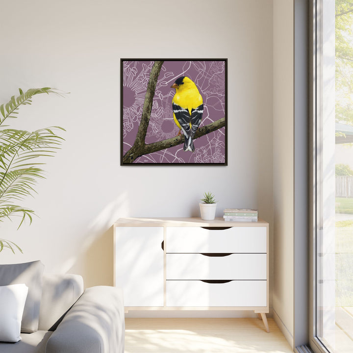 Goldfinch: Washington State Bird — Framed Canvas Print Wall Art