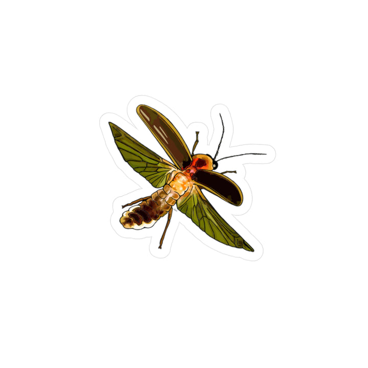 Firefly Kiss-Cut Vinyl Decal — Insect Sticker for Laptops, Water Bottles & Windows