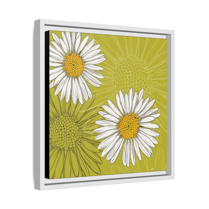 Daisy: April Birth Month Flower — Framed Canvas Print Wall Art