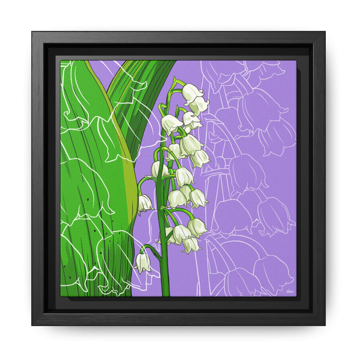 Lily of the Valley: May Birth Month Flower — Framed Canvas Print Wall Art
