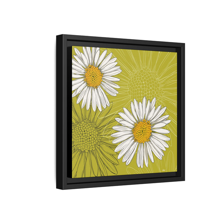 Daisy: April Birth Month Flower — Framed Canvas Print Wall Art