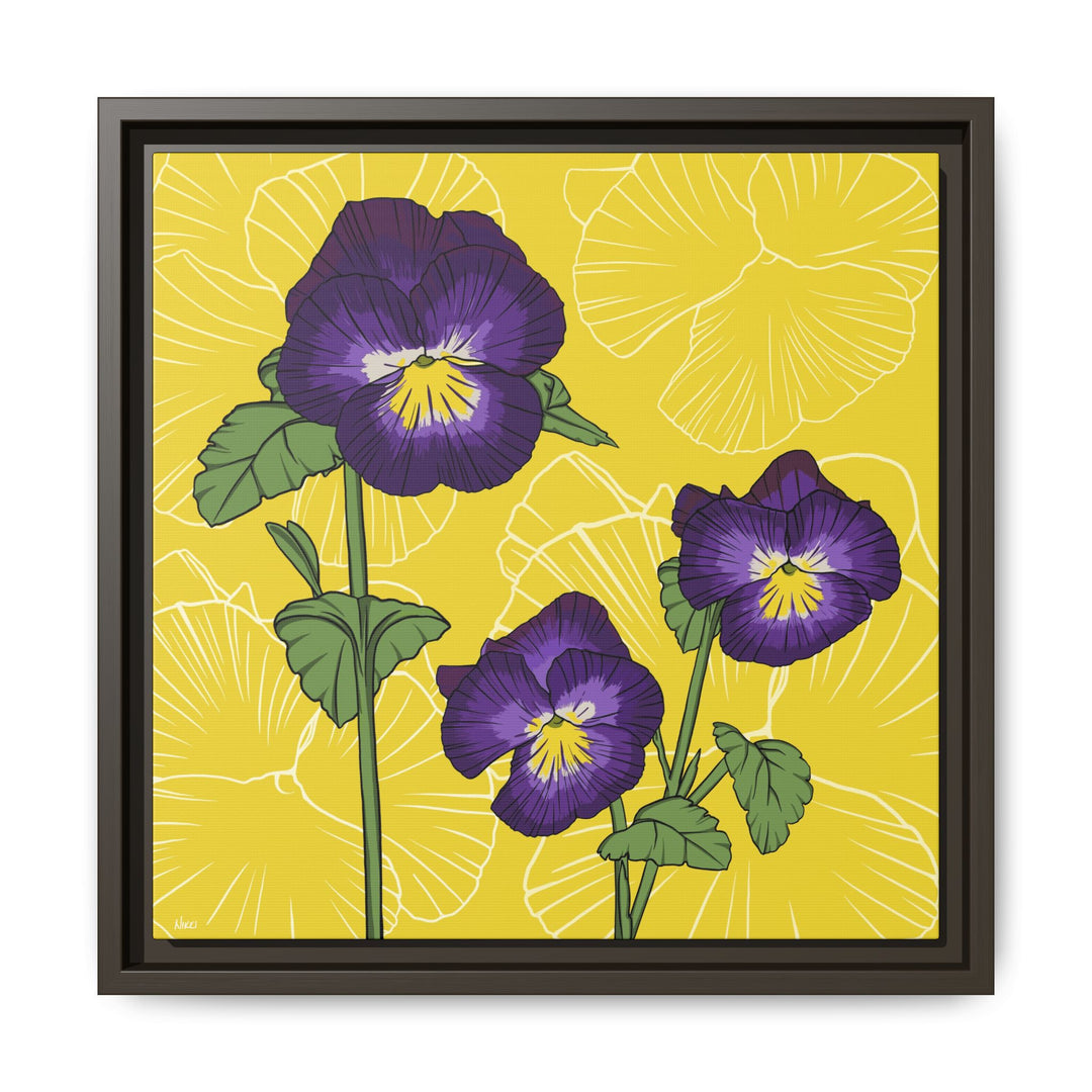 Violet: February Birth Month Flower — Framed Canvas Print Wall Art