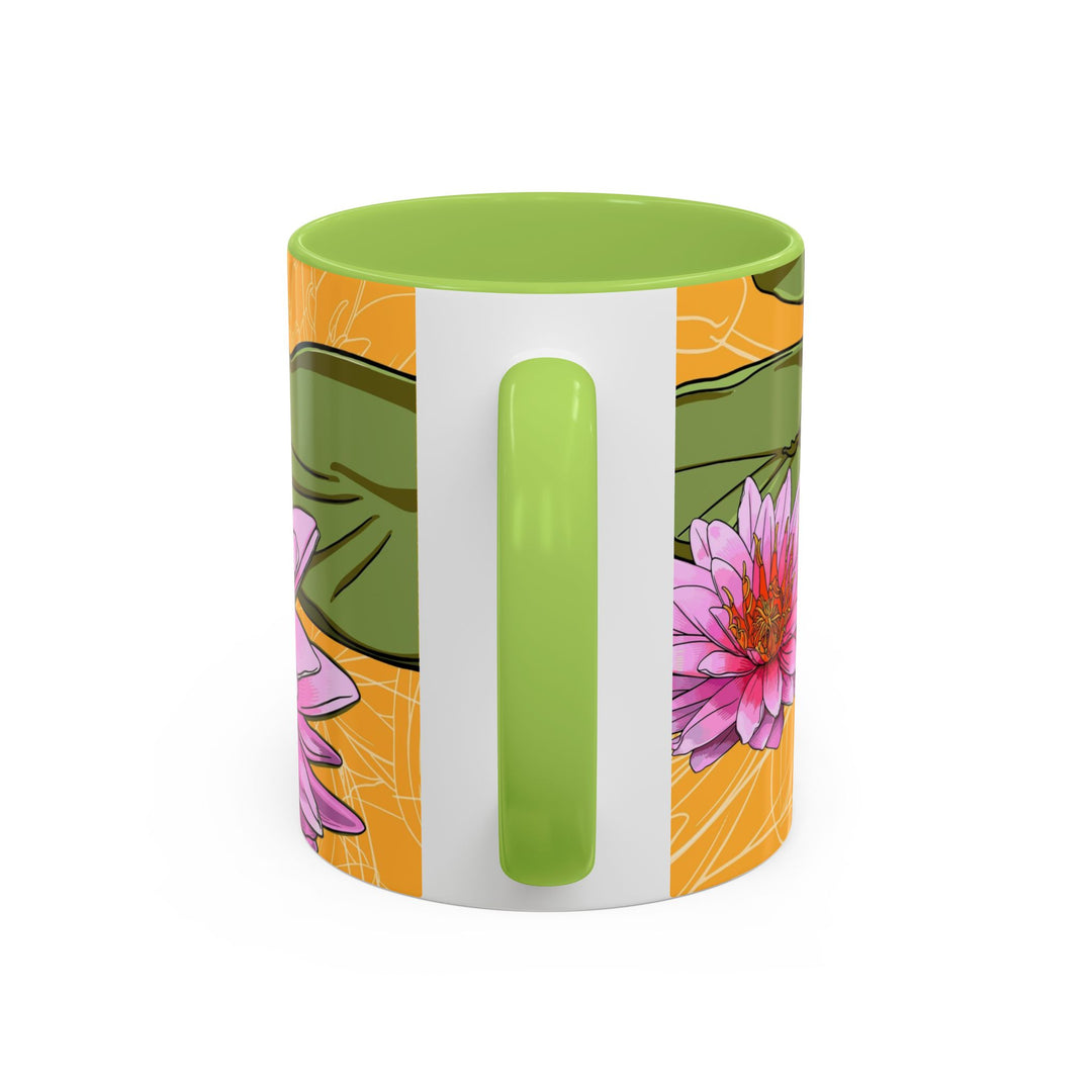 Pink Water Lily Ceramic Coffee Mug – July Birth Month Flower