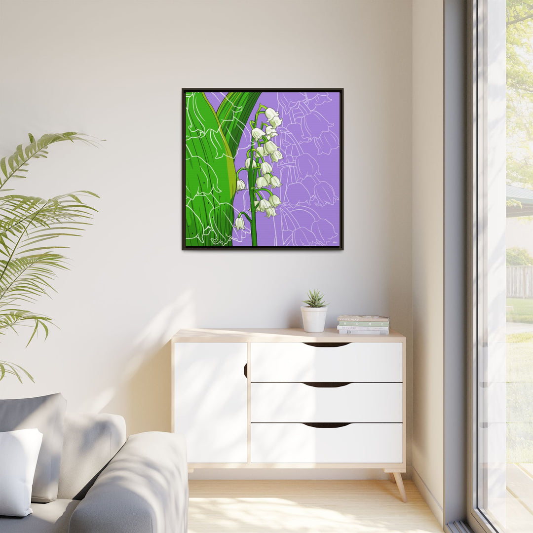 Lily of the Valley: May Birth Month Flower — Framed Canvas Print Wall Art