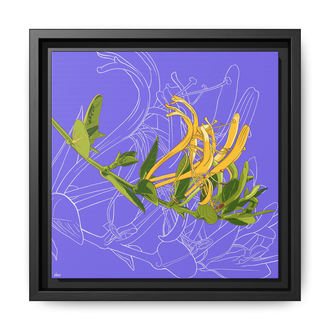 Honeysuckle: June Birth Month Flower — Framed Canvas Print Wall Art