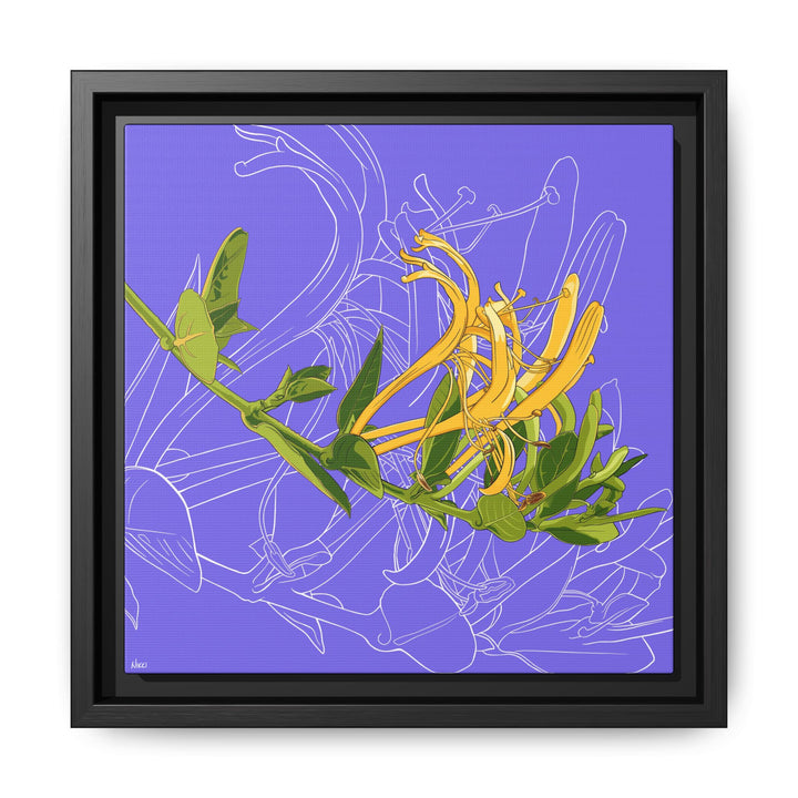 Honeysuckle: June Birth Month Flower — Framed Canvas Print Wall Art