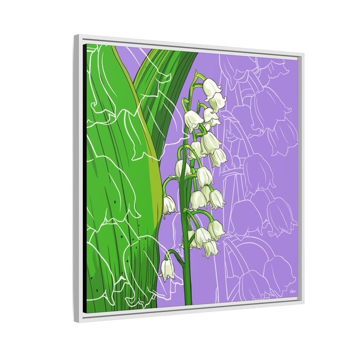 Lily of the Valley: May Birth Month Flower — Framed Canvas Print Wall Art