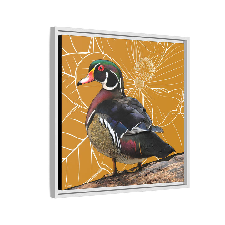 Wood Duck: Mississippi State Bird — Framed Canvas Print Wall Art