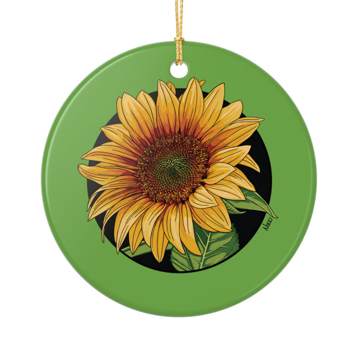 Sunflower Ceramic Ornament (Double-Sided)