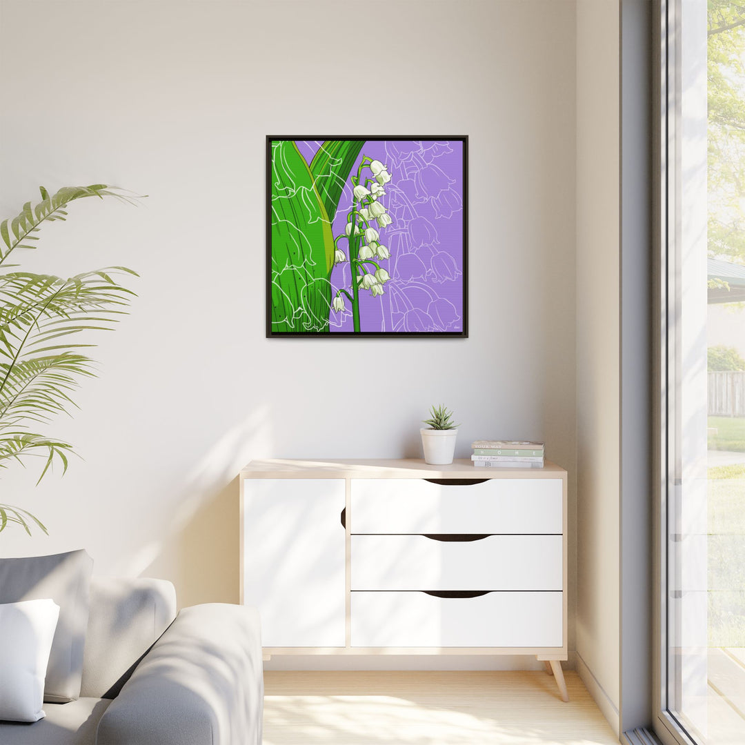 Lily of the Valley: May Birth Month Flower — Framed Canvas Print Wall Art