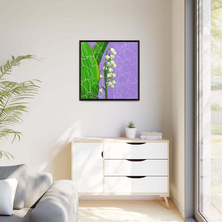 Lily of the Valley: May Birth Month Flower — Framed Canvas Print Wall Art