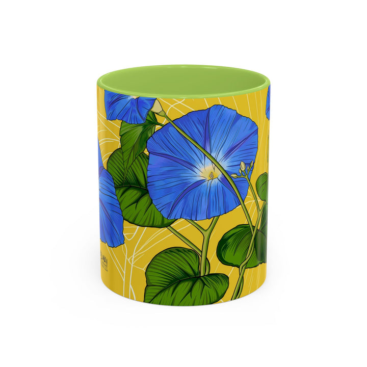 Blue Morning Glory Ceramic Coffee Mug — September Birth Month Flower