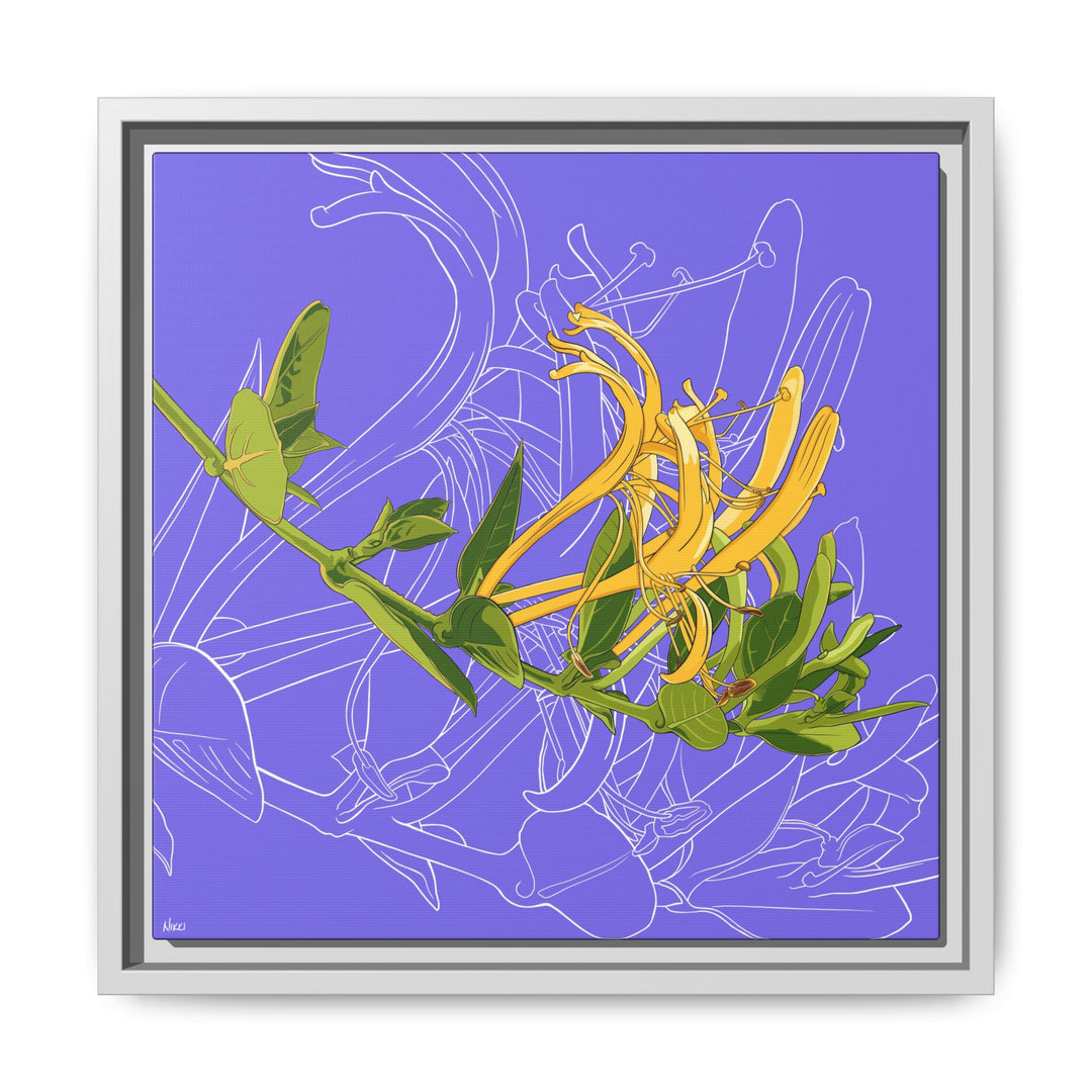 Honeysuckle: June Birth Month Flower — Framed Canvas Print Wall Art