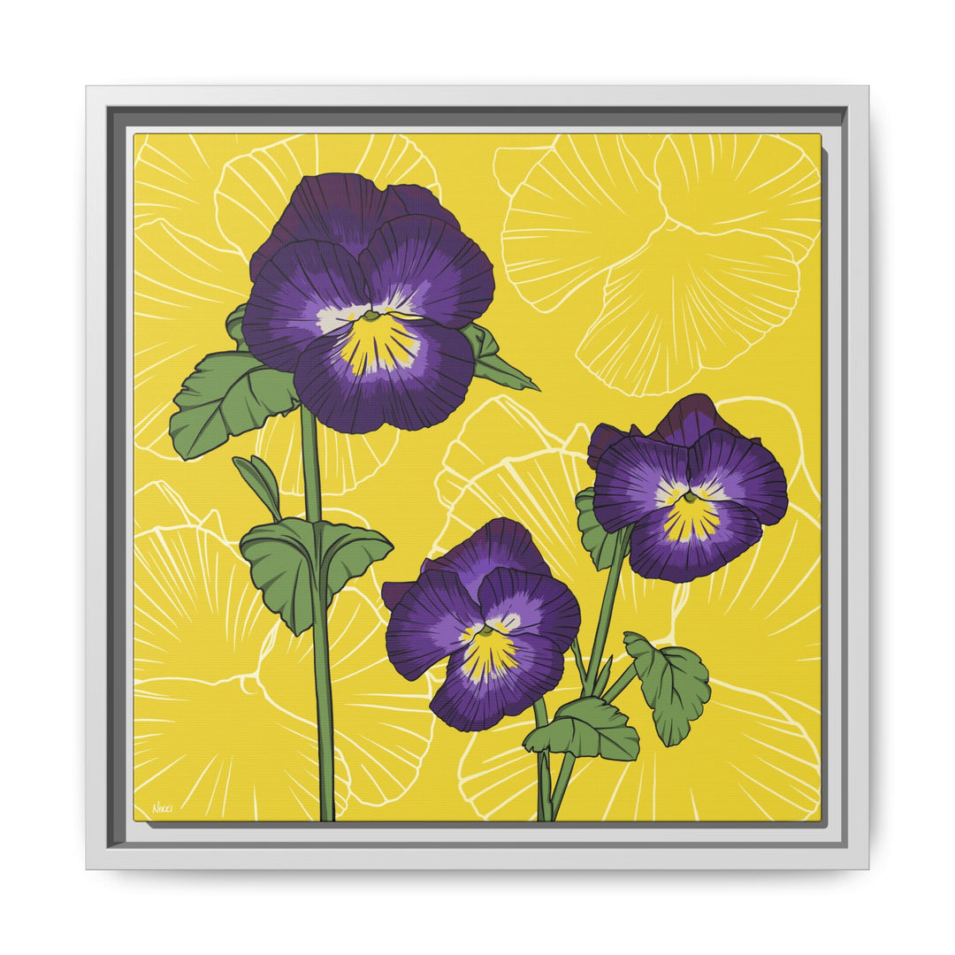 Violet: February Birth Month Flower — Framed Canvas Print Wall Art