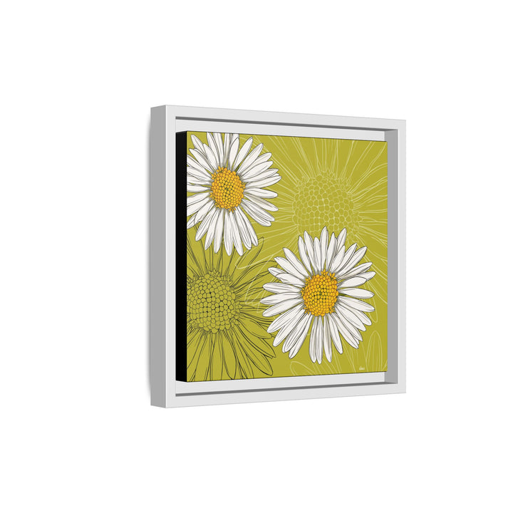 Daisy: April Birth Month Flower — Framed Canvas Print Wall Art