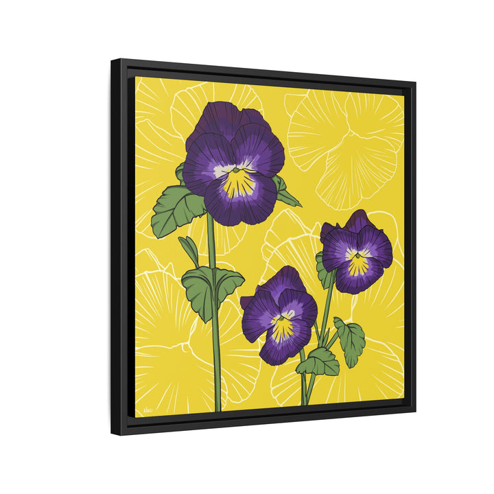 Violet: February Birth Month Flower — Framed Canvas Print Wall Art