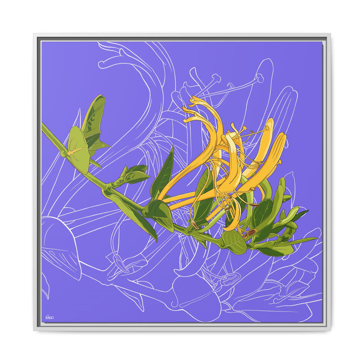 Honeysuckle: June Birth Month Flower — Framed Canvas Print Wall Art