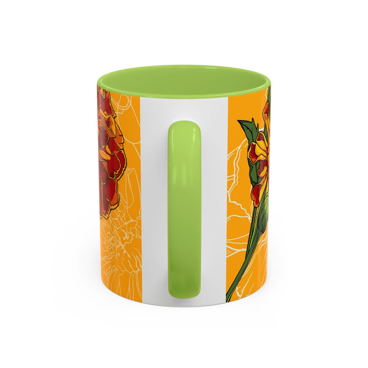 Marigold Ceramic Coffee Mug — October Birth Month Flower