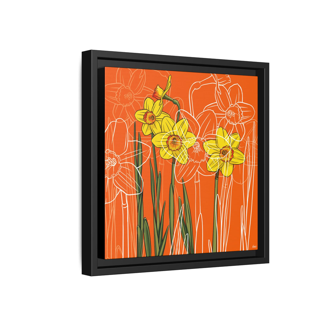 Daffodil: March Birth Month Flower — Framed Canvas Print Wall Art