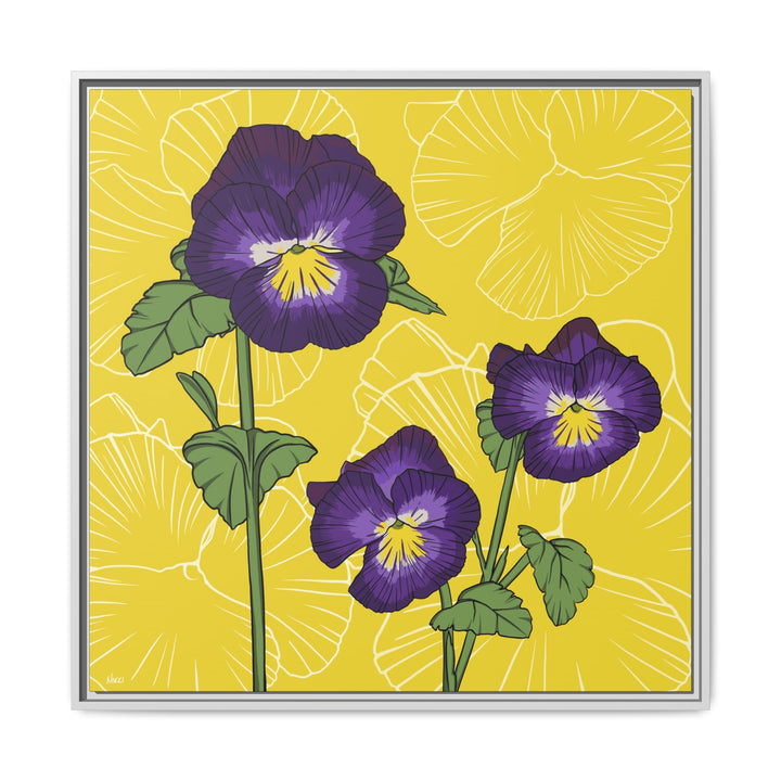 Violet: February Birth Month Flower — Framed Canvas Print Wall Art