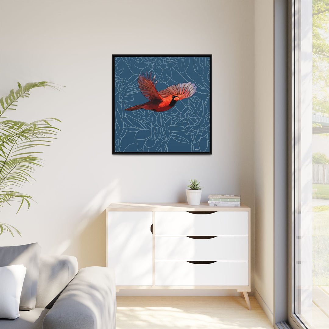 Northern Cardinal: Kentucky State Bird — Framed Canvas Print