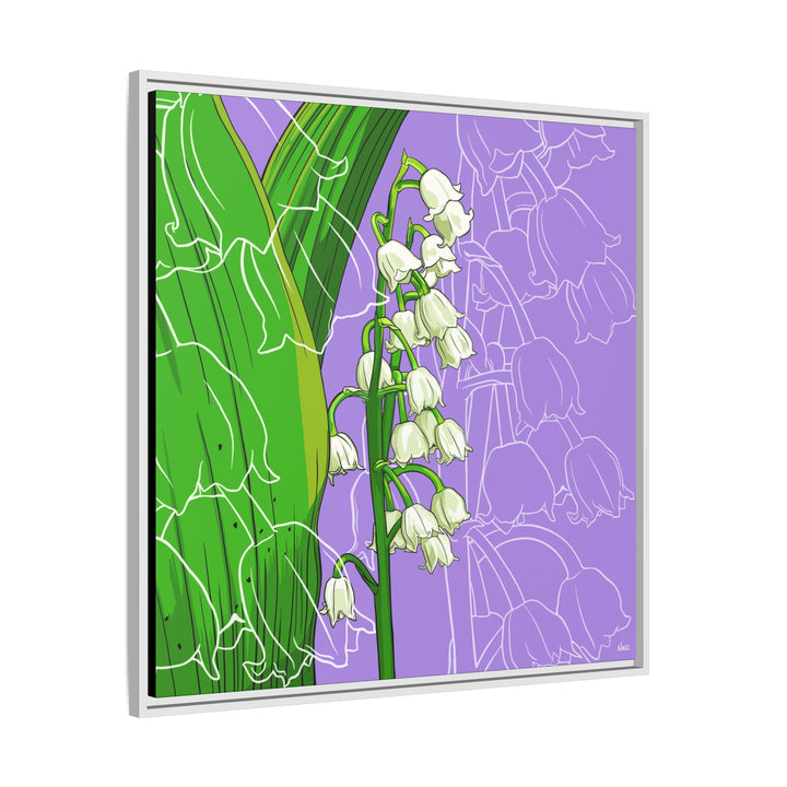 Lily of the Valley: May Birth Month Flower — Framed Canvas Print Wall Art
