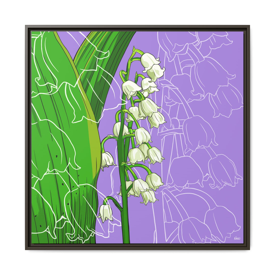 Lily of the Valley: May Birth Month Flower — Framed Canvas Print Wall Art
