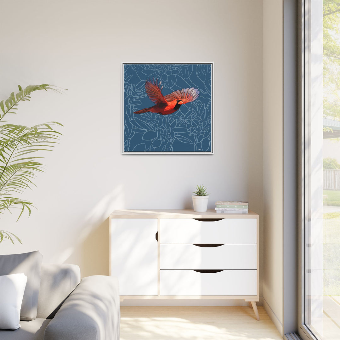 Northern Cardinal: Kentucky State Bird — Framed Canvas Print