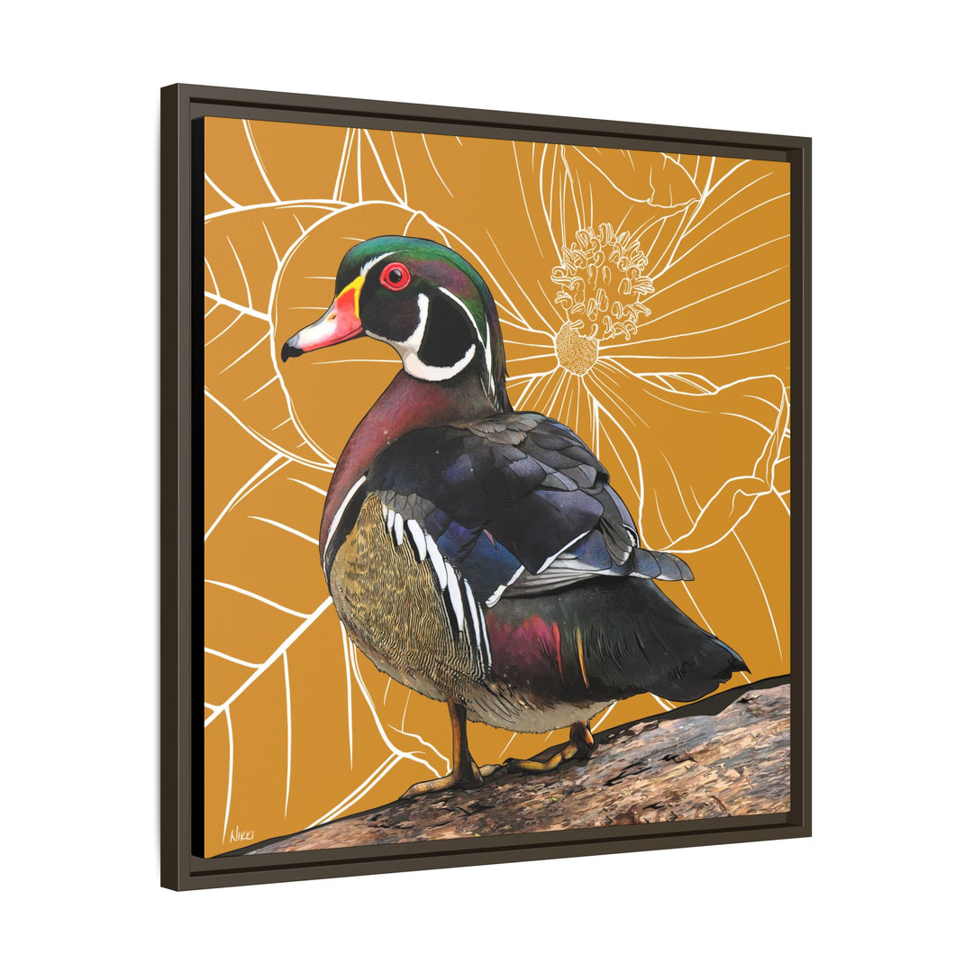Wood Duck: Mississippi State Bird — Framed Canvas Print Wall Art