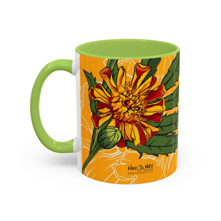 Marigold Ceramic Coffee Mug — October Birth Month Flower