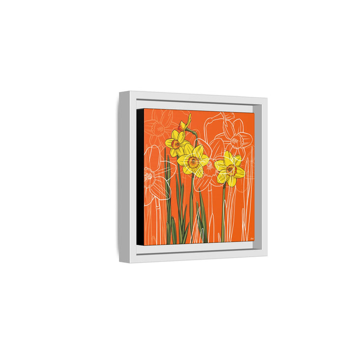 Daffodil: March Birth Month Flower — Framed Canvas Print Wall Art
