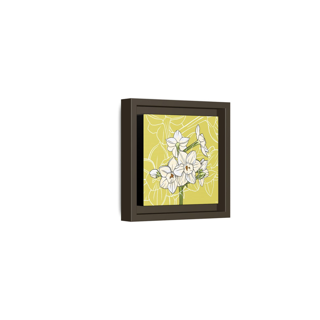 Paperwhite: December Birth Month Flower — Framed Canvas Print Wall Art
